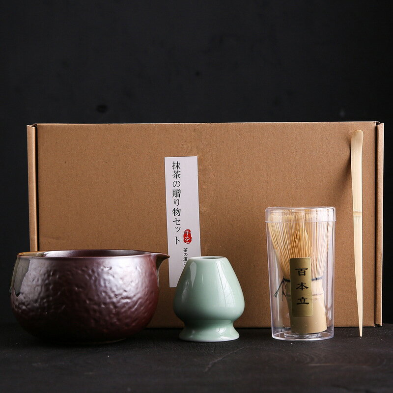 免運 茶具系列 茶筅抹茶刷百本立茶筅立組合宋代點茶工具抹茶打蛋器套裝日式禮盒 0