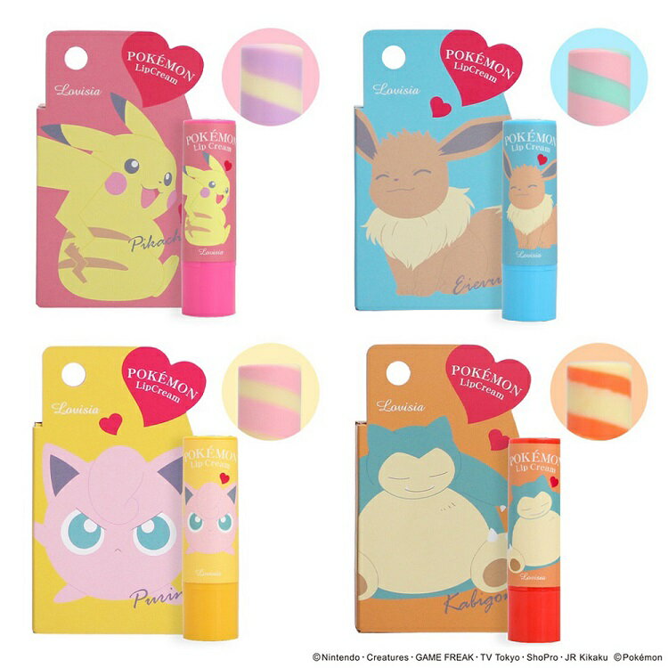 【獨家販售】日本原裝進口 寶可夢 Pokémon 保濕潤唇膏 皮卡丘 伊布 胖丁 卡比獸