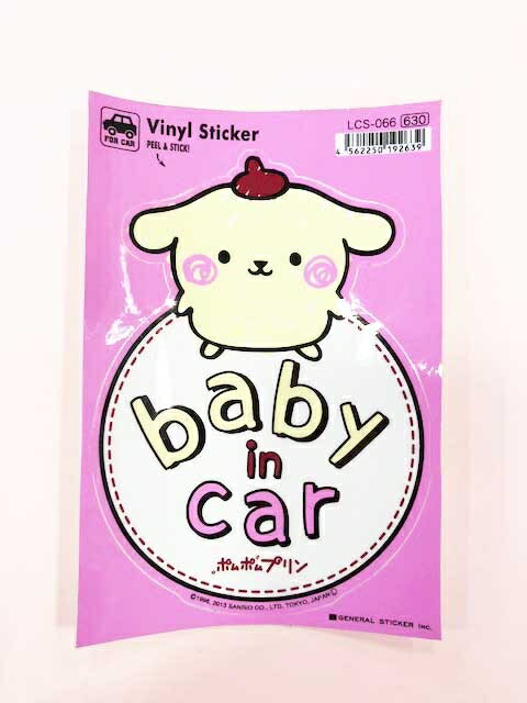 【震撼精品百貨】Pom Pom Purin 布丁狗 貼紙-BABY汽車用#19263 震撼日式精品百貨