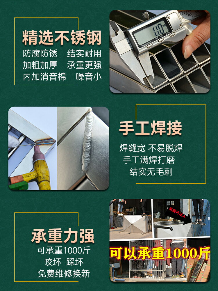 【超多款式咨詢客服】大牛不銹鋼狗籠子大型犬戶外防雨304室外中型犬方管寵物狗狗籠子 3