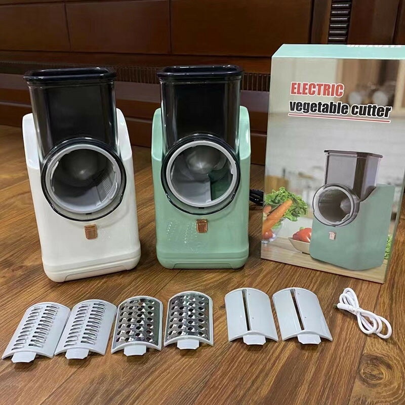 廚房滾筒電動多功能切菜器 蔬菜切片器切片機土豆擦絲切絲刨絲器「限時特惠」