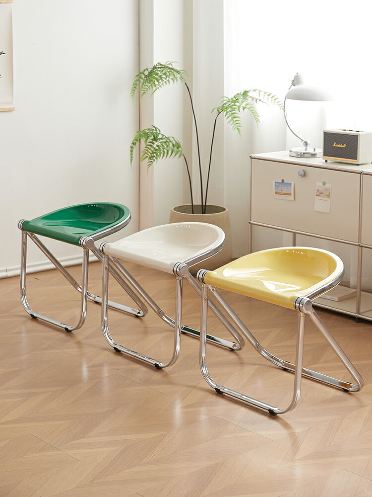 【免運】 中古折疊凳ins簡約現代家用餐椅創意小茶幾亞克力咖啡店透明椅子