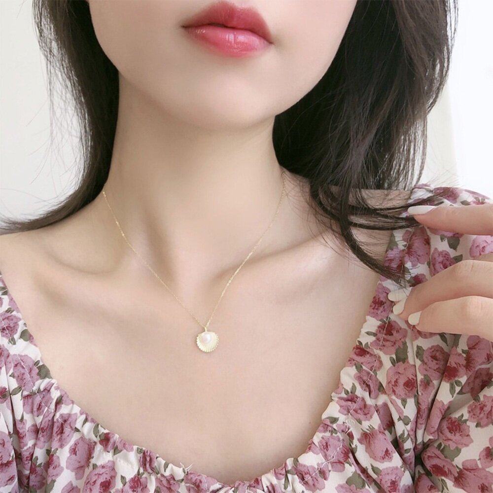 項鍊 女項鍊 純銀項鍊 珍珠項鍊 貝殼項鍊 銀項鍊 韓國項鍊 造型項鍊 細項鍊 氣質項鍊 ins項鍊 女生禮物 224