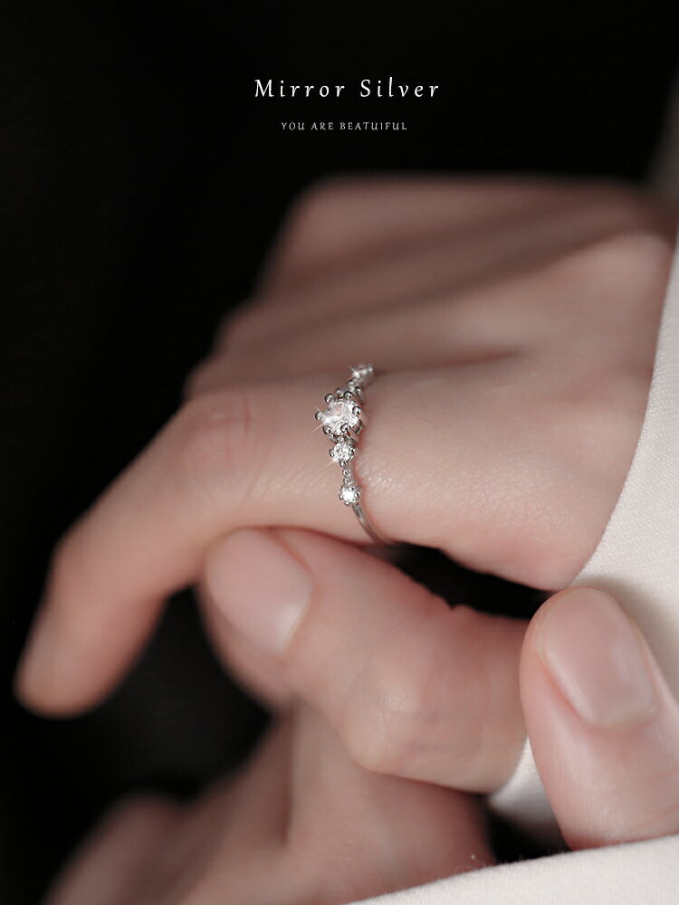 小麋人925精致輕奢小眾設計感純銀戒指女指環食指尾戒隨形可調節
