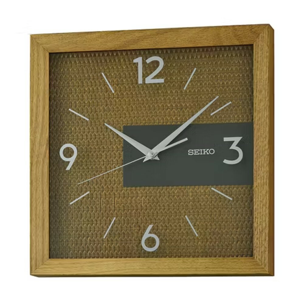 seiko SK037 精工鐘 (QXA845B) 實木立體藤編織紋理滑動式秒針靜音掛鐘 33cm｜樂天全館特惠中★指定刷卡回饋10%