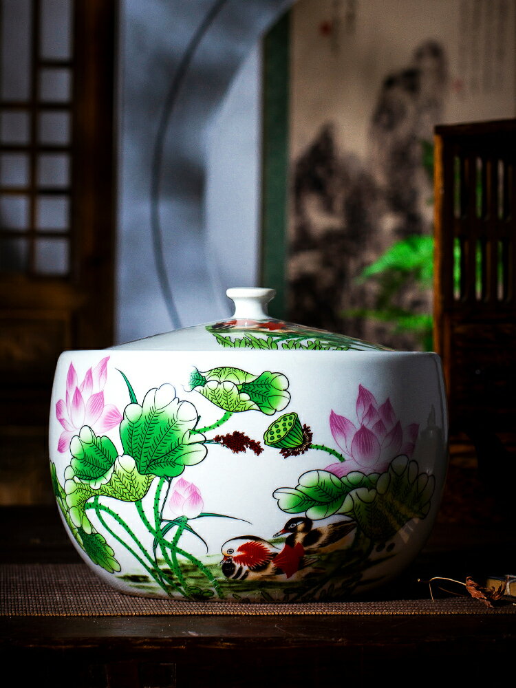 景德鎮陶瓷茶葉罐密封大號客廳擺件家居飾品中式裝飾博古架儲物罐