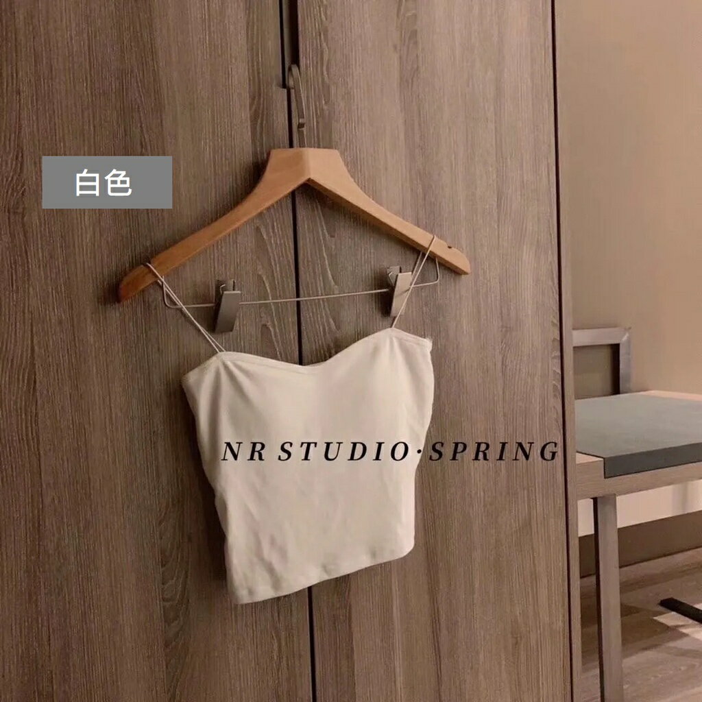 台灣現貨｜胸墊背心 內搭細肩帶 背心 美背背心 短版背心 小可愛 ｜丹丹悅生活 6