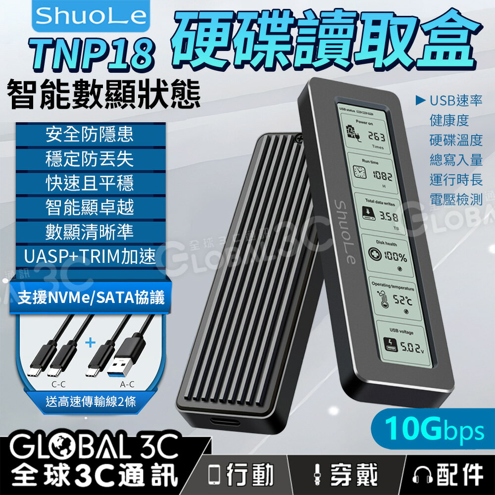 碩樂 ShuoLe TNP18-P SSD2280 2242 2230 硬碟讀取盒 液晶顯示 UASP+TRIM加速
