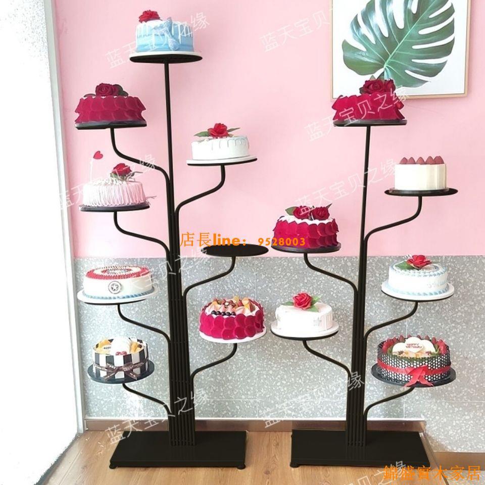 免運 開立發票 公司貨 蛋糕架 蛋糕模型 展示模型 歐式網紅創意蛋糕櫥窗模型展示架新款鐵藝蛋糕架子蛋糕店陳列架