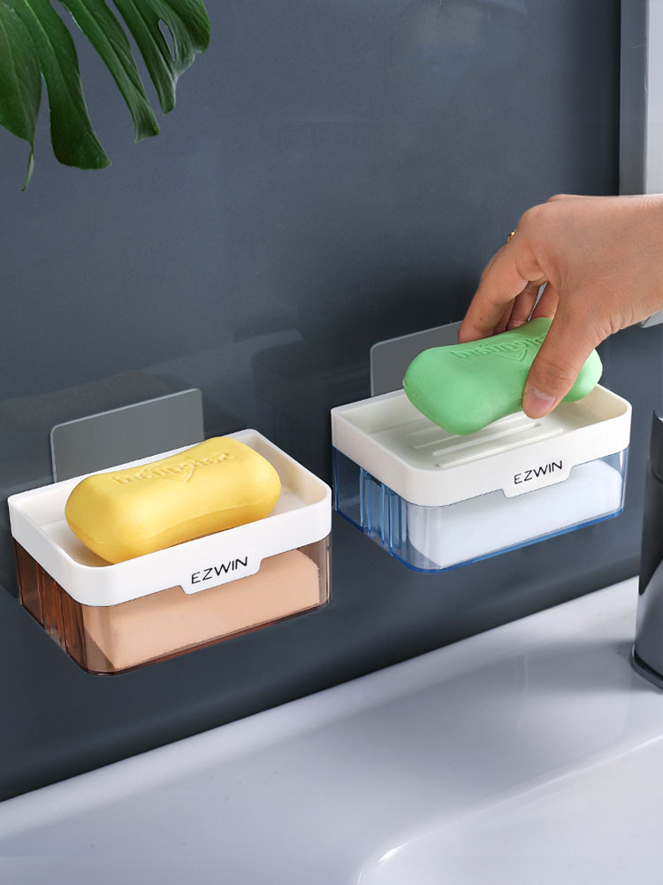 衛生間肥皂盒免打孔家用瀝水磁吸香皂盒創意浴室吸盤壁掛式肥皂架
