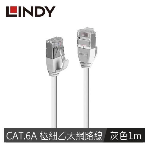 LINDY林帝 CAT.6A 極細乙太低煙無鹵網路線 U/FTP, 灰色, 1m
