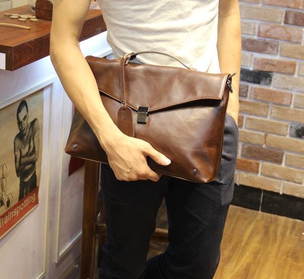 FINDSENSE Z1 韓國 時尚 潮 男 休閒 皮質 橫款 箱形 公事包 單肩包 側背包 斜背包