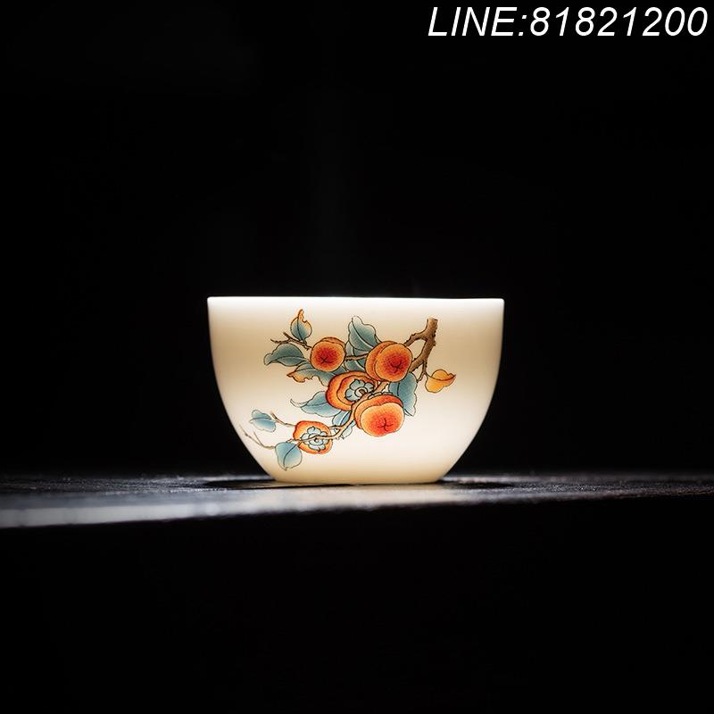 羊脂玉茶具 白瓷茶具 免運/開票 公司貨 羊脂玉白瓷冰種杯玉瓷單杯套裝功夫禪定杯主人杯個人品茗杯茶杯子 快速出貨