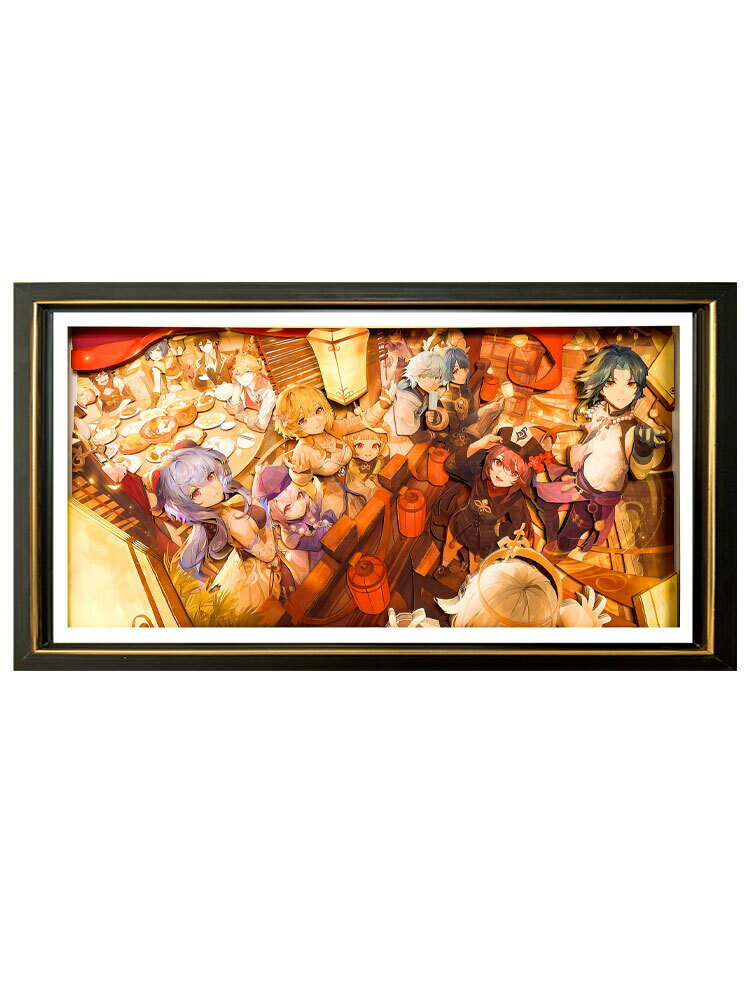 【支援客製】免運 開發票 原神全家福版畫芙寧娜手工紙藝立體畫3d高階客廳臥室玄關裝飾畫 動漫掛畫