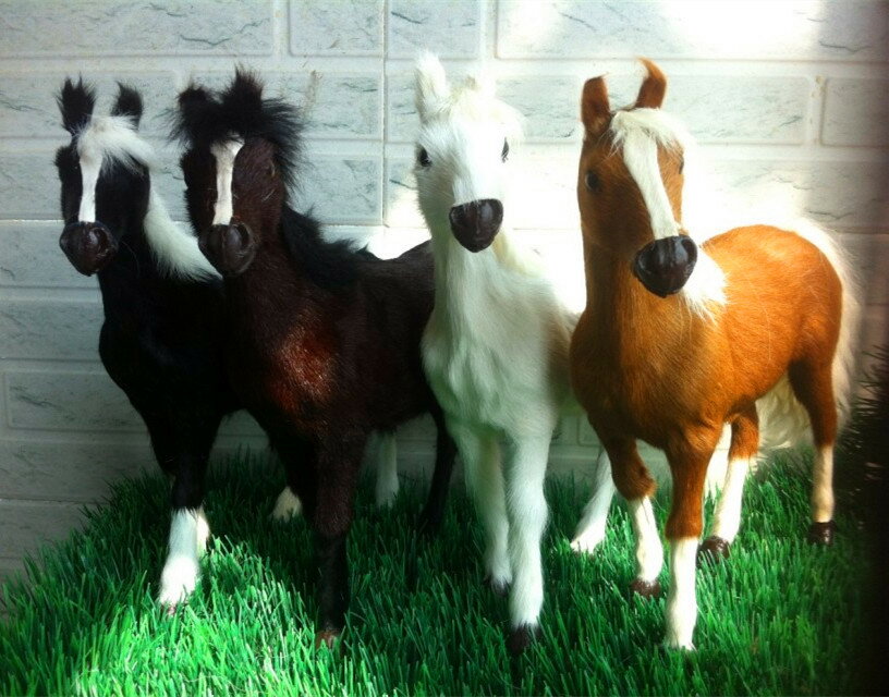 模擬馬 馬到成功 汗血寶馬真皮模擬動物模型玩具 攝影道具