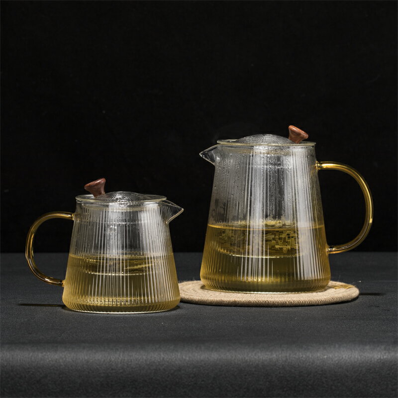 耐熱高硼硅玻璃茶壺三件套帶茶漏玻璃水壺家用帶膽泡茶壺小茶壺