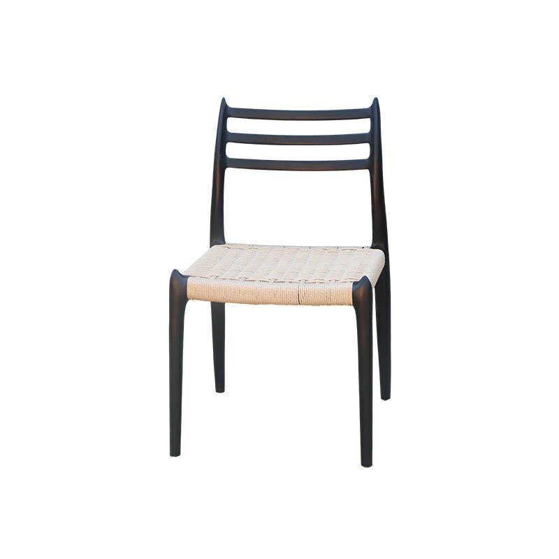 編織面秋藤椅覆古實木小戶型餐廳家用櫻桃色餐椅經典覆刻秋藤椅