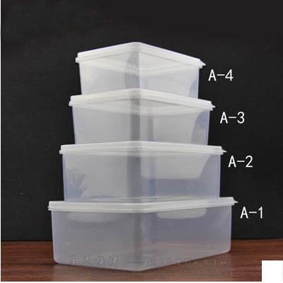 【透明塑膠保鮮盒-A4-1.4L-19*13*7cm-3個/組】食品級PP冰箱食物收納盒-7670625