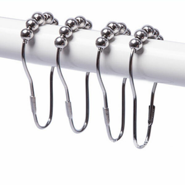 1入五珠葫蘆型浴簾掛勾 萬用勾 不生鏽浴環浴扣環圈 金屬掛鉤 滾珠掛勾 窗簾浴簾掛勾【SV9764】BO雜貨