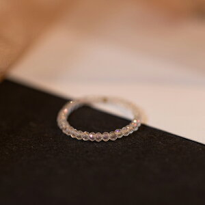 水晶戒指串珠指環-2mm極細超閃簡約女飾品2款74bv23【獨家進口】【米蘭精品】