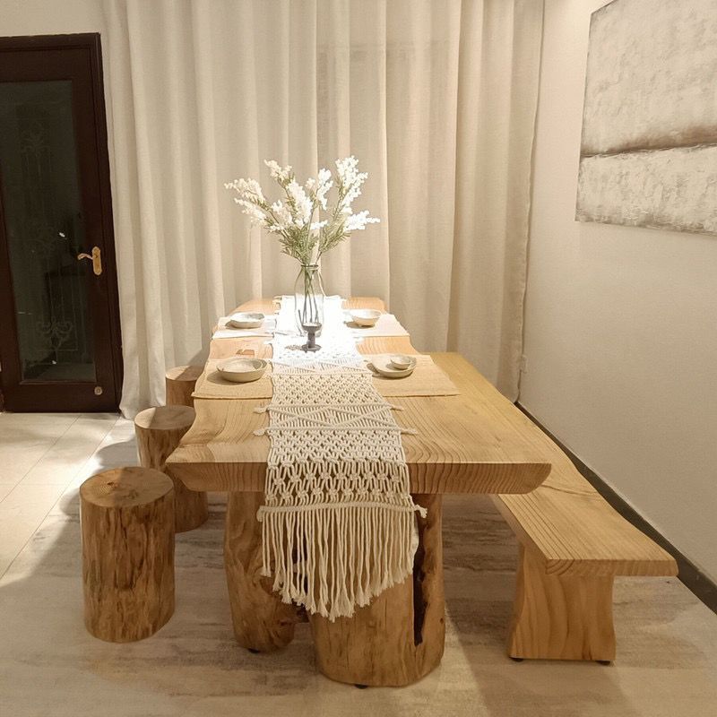 免運 實木餐桌椅簡約吃飯桌子工作室會客桌原木日式飯桌客廳辦公泡茶桌-可開發票