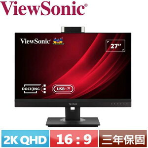 【最高22%回饋 5000點】優派ViewSonic 27型 VG2756V-2K Webcam視訊鏡頭顯示器