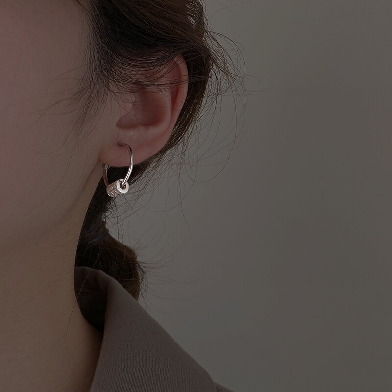925純銀小蠻腰耳環女年新款潮個性耳圈時尚冷淡風高級感耳飾 4