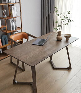 北歐實木書桌 家用小戶型靠墻長方形寫字臺書房簡約電腦辦公桌