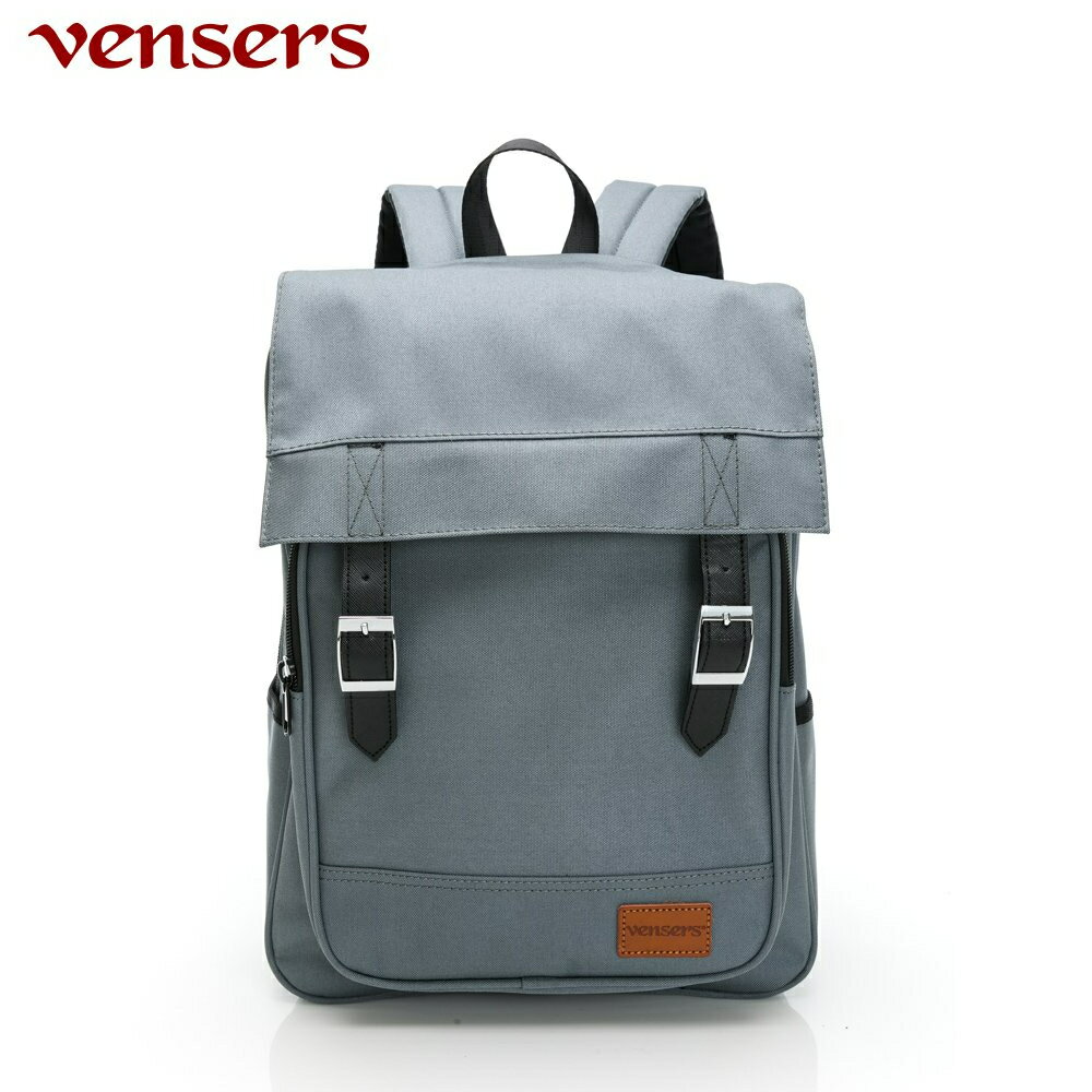 【vensers】都會風後背包 上班通勤包 休閒旅遊後背包 雙肩包 素色 簡約牛仔背包(RC800902深灰)
