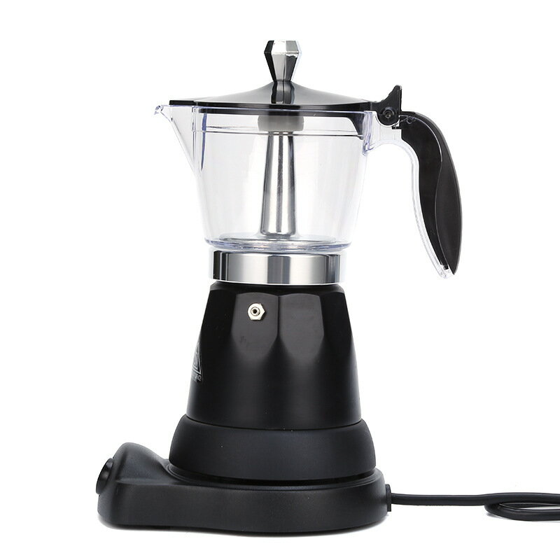 插電鋁制摩卡壺 新款電動咖啡機 意式咖啡壺 濃縮單閥手沖煮咖啡