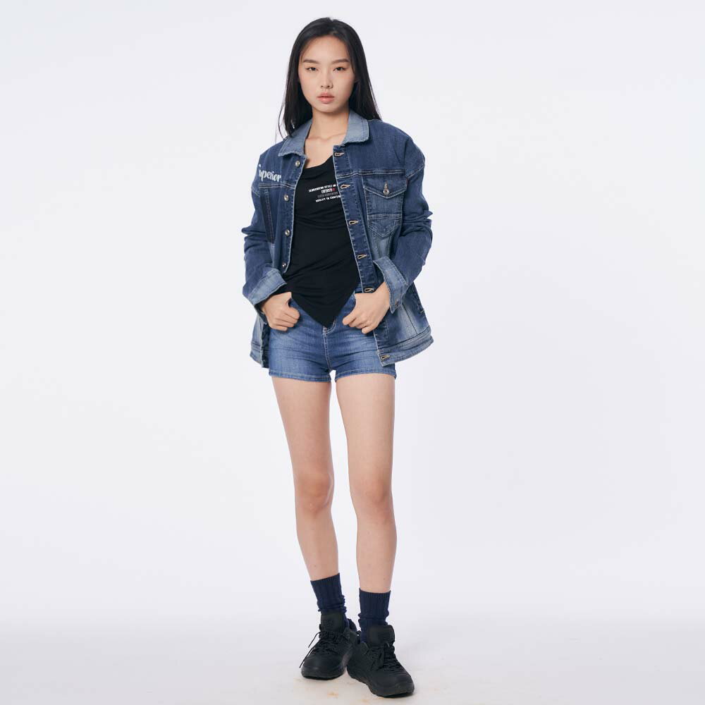 中性款 牛仔外套-酵洗藍 (510509) 【5th STREET】【APP下單享4%回饋】 聖誕禮物券 最高折700 4