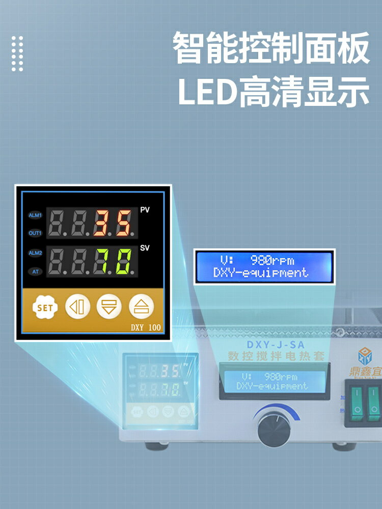 {公司貨 最低價}日本三量數顯恒溫電熱套磁力攪拌器實驗室智能數控實驗用電加熱套 2