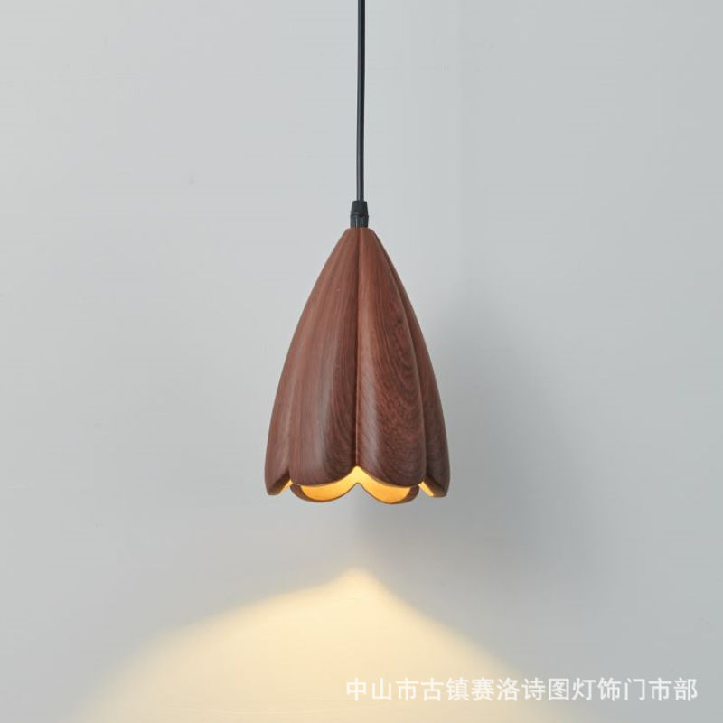 吊燈 日式餐廳吊燈三頭茶室島臺吧臺餐吊燈復古臥室床頭吊燈原木風燈具J-56公司貨
