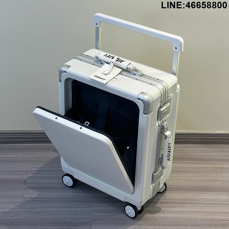 免運 開立發票 行李箱 拉桿箱 旅行箱 AIRWAY寬拉桿鋁框前開蓋行李箱女靜音萬向輪PC密碼箱20登機箱男24