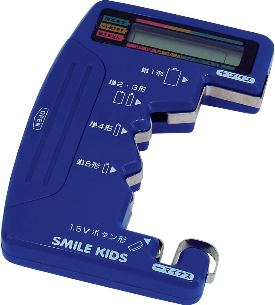 [o東京直購] 旭電器化工 Smile Kids II 電池電量檢測器 ADC-07 輕便 可測量1/2/3/4/5號電池1.5V鈕扣電池 B001QB3XWO