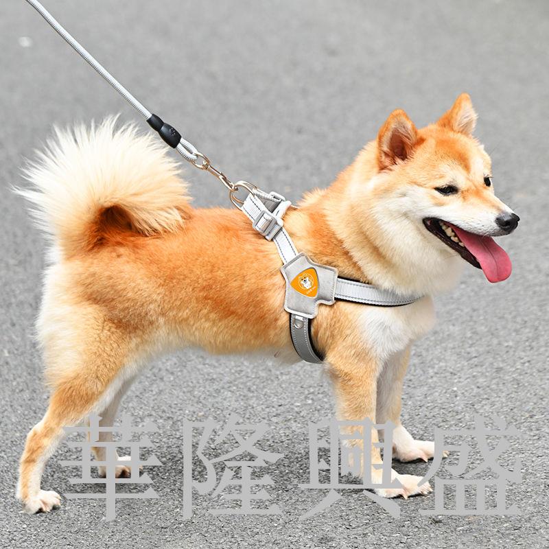 新款狗狗牽引繩胸背帶背心式寵物遛狗繩中小型犬柴犬法斗柯基脖圈