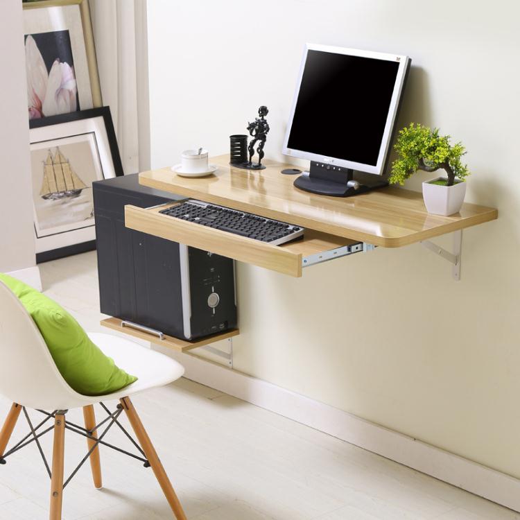 簡約臺式電腦桌家用壁掛折疊桌創意筆記本靠墻掛墻桌連壁桌書桌【開春特惠】