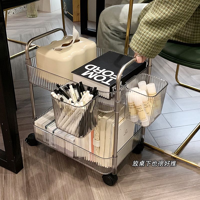 收納推車 可移動小推車置物架落地式零食整理收納架子家用臥室床邊宿舍神器-快速出貨