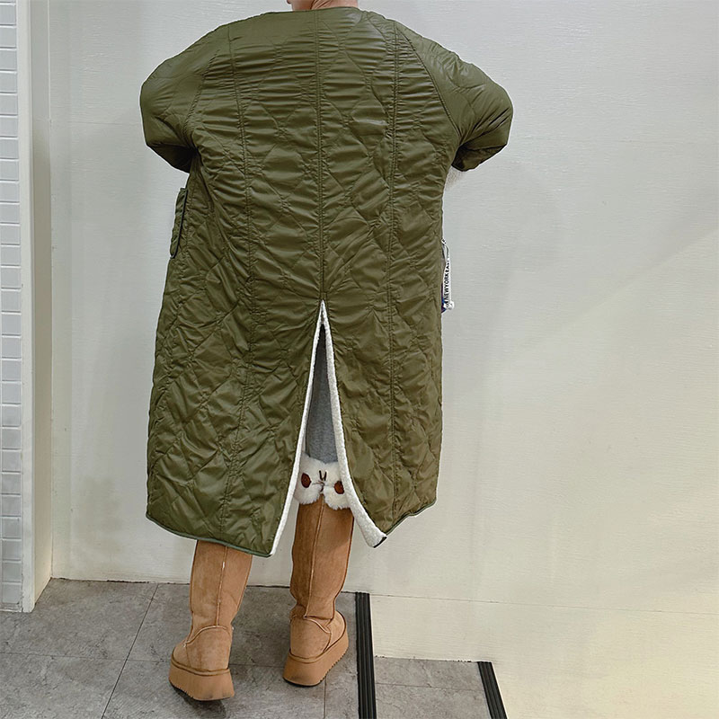 ANNAS 正韓兩面穿長版大衣 羊羔毛長版外套 長版羽絨棉外套 雙面穿 韓國 2