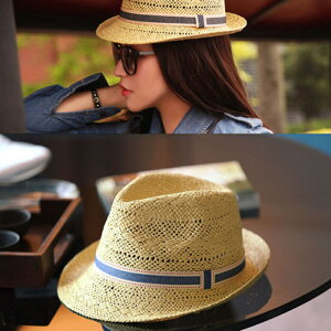 ✤宜家✤時尚夏日遮陽草帽 可折疊沙灘遮陽帽7