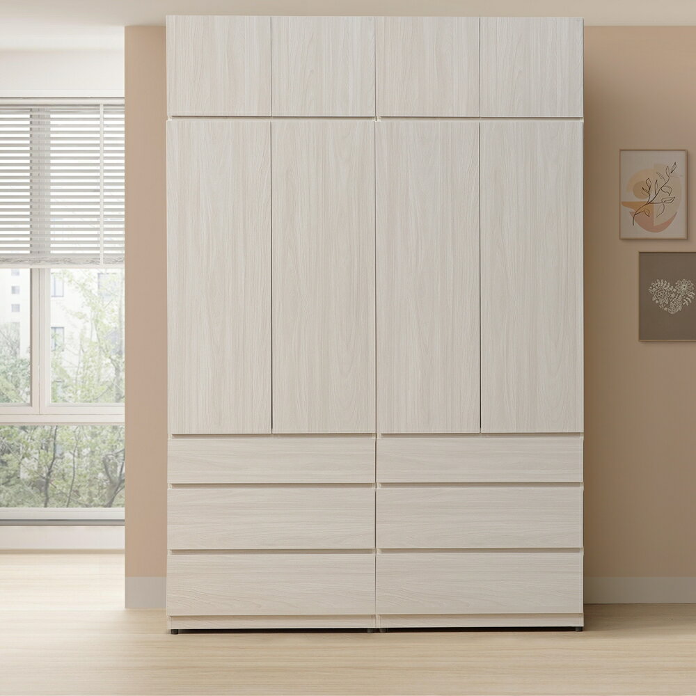 【直人木業】UL極簡風白榆木160CM三抽高被櫃衣櫃 (兩個三抽80CM)｜休閒空間｜APP結帳再賺4%點數 1