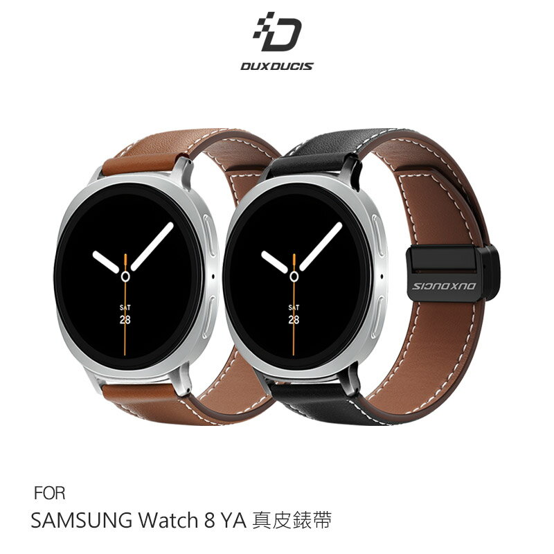 DUX DUCIS SAMSUNG 三星 Galaxy Watch 8 YA 真皮錶帶 手錶帶 表帶 磁扣 小牛皮 防水 防汗 透氣 商務