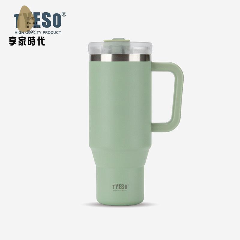 【享家時代】tyeso泰碩巨無霸保溫杯 大容量 帶吸管水杯 簡約車載冰霸保冷咖啡杯8151