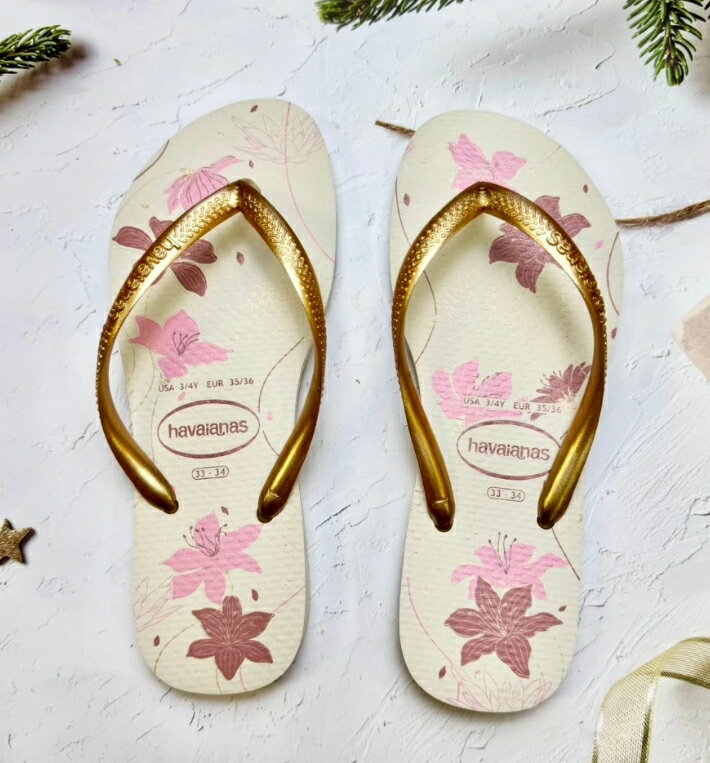 《大尺寸》havaianas 哈瓦士 巴西人字拖 女款 Slim Organic 白 涼鞋 拖鞋 夾腳拖 海灘鞋＊夏日微風＊