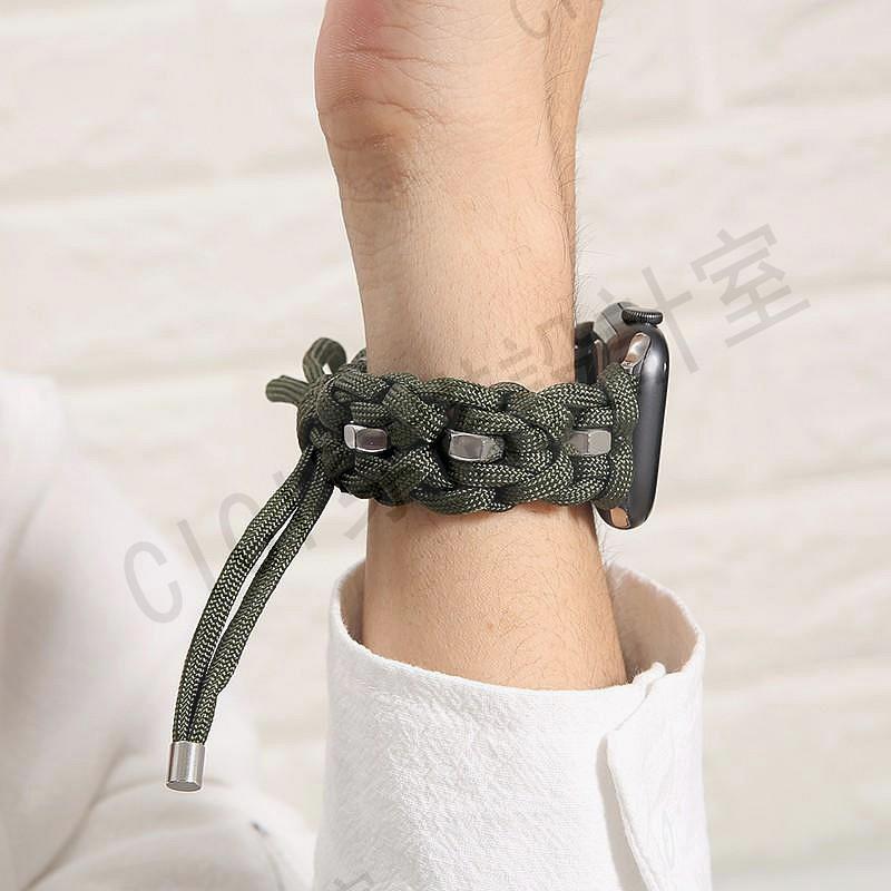 Apple Watch SE戶外尼龍編織錶帶 蘋果手錶錶帶iWatch1/2/3/4/5/6代替換腕帶40/44mm【亞德機械五金家居】