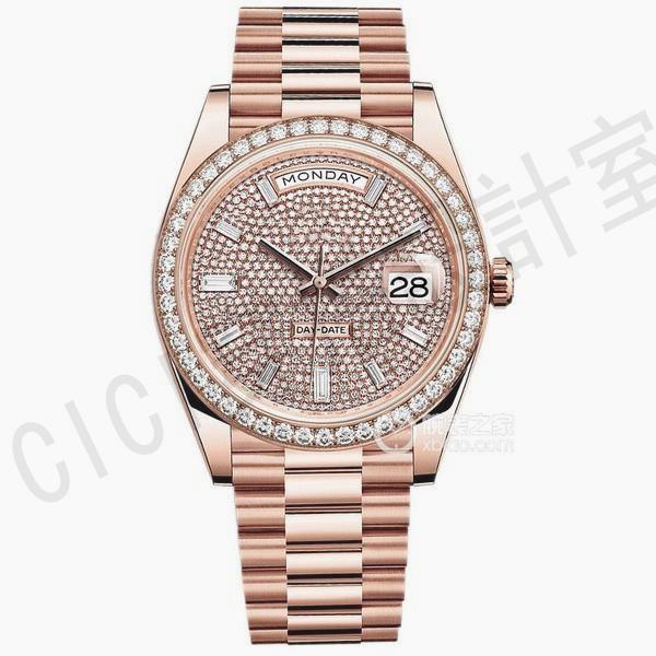 時尚典雅，金風格鑽石錶盤潮流男士手錶，雙日期男士豪華自動魅力機械手錶【亞德機械五金家居】