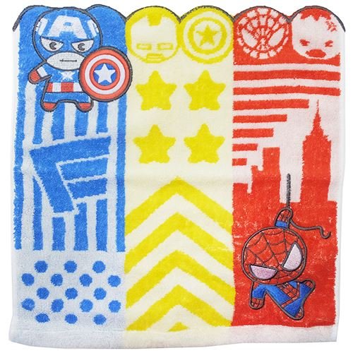 大賀屋 日貨 漫威 毛巾 34乘36 方巾 擦手巾 小毛巾 美國隊長 鋼鐵人 Marvel 正版授權 J00015605