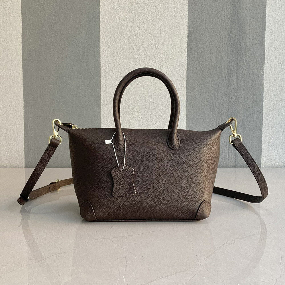 SPRING頭層牛皮荔枝紋肩背包