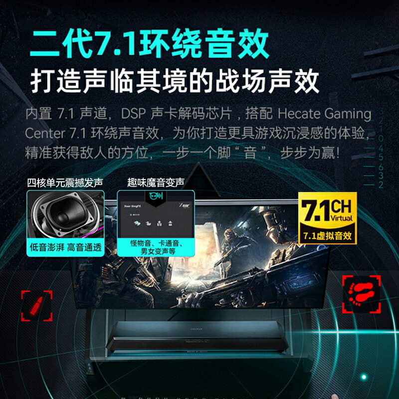 漫步者G1500BAR白色電腦音響臺式家用遊戲電競音箱麥克風一體