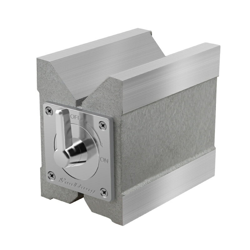 {公司貨 最低價}日本三量雙V型開關式磁力座高精密吸磁力固定性表座強磁磁鐵底座 1